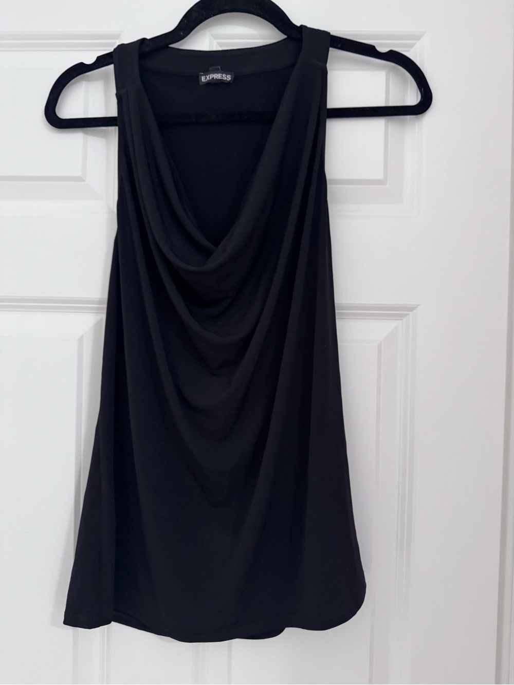 Express Black Draped Cowl Neck Camisole